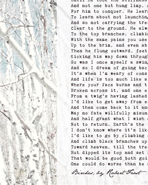 Robert Frost Birches Poem Wall Art Print Robert Frost Poetry - Etsy