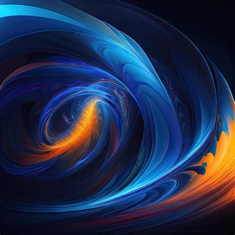 Premium Photo Abstract Colorful Blue Fiery Shapes Digital Fractal Art