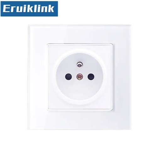 Eu Power Socket France Standard Wall Outlet Socket White Black Gold