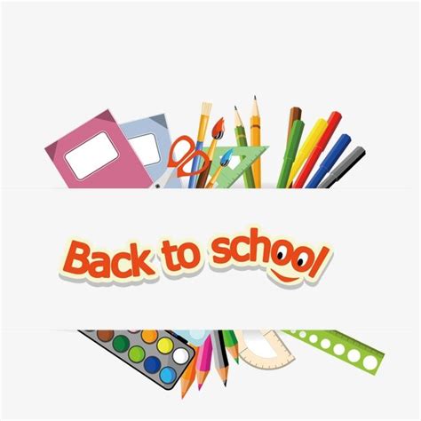 School Supplies White Transparent, School Supplies, School Clipart ...