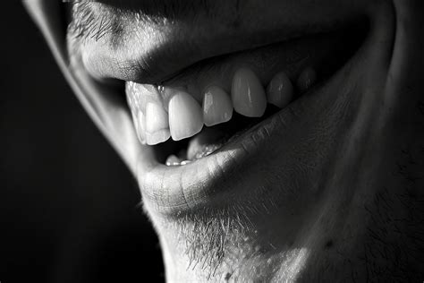 Man smiling teeth adult monochrome. | Premium Photo - rawpixel