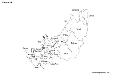 Sarawak Map Outline