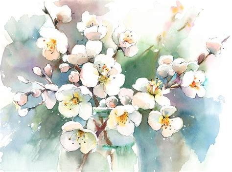 Resultado de imagen de акварель цветок яблони | Flower art painting ...