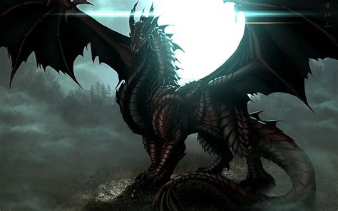 Online crop | HD wallpaper: art, dark, dragon, fantasy | Wallpaper Flare