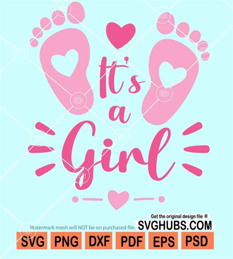 It's a girl svg, baby svg, new baby svg, baby girl svg, baby shower svg, newborn svg, pregnancy ...