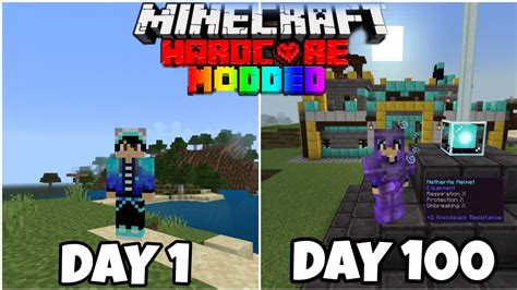 Surviving 100 Days Hardcore In Minecraft In Modded World 100 Days