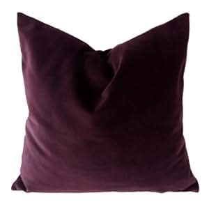 Amazon Decorative Throw Pillow Cover Burgundy Cotton Velvet 20