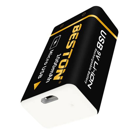 1x Akumulatorek Bateria 9V 1000 Mah Z MicroUSB 6LR61 6F2 Kabel Do