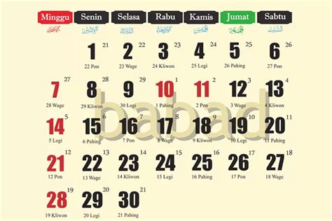 Jumat Kliwon April 2024 Tanggal Berapa Cek Tanggalan Jawa Lengkap Dengan Kalender Islam Di Sini