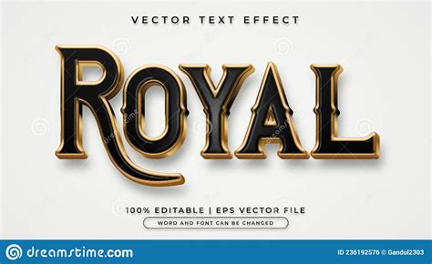 Royal Text Shiny Gold Style Editable Text Effect Cartoon Vector