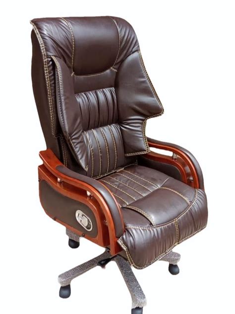 Leather High Back 24 Inch Office Revolving Chair Fixed Arm At Rs 15000