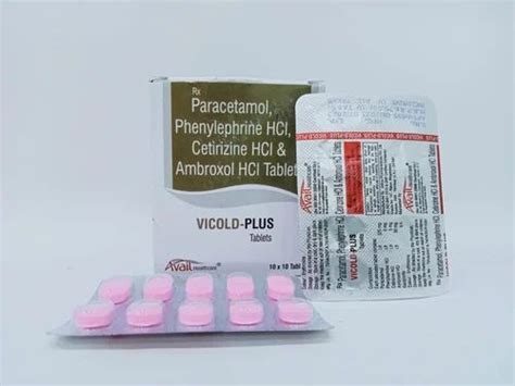 Vicold Plus Paracetamol Levocetirizine Dihydrochloride Phenylephrine