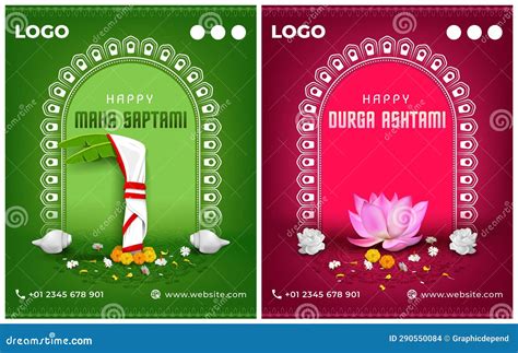 Durga Puja Social Media Post Banner Design For Maha Saptami And Durga