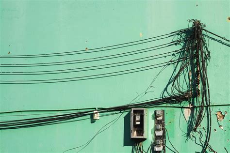 Old Electric Wire On Green Wall 22145636 Stock Photo At Vecteezy