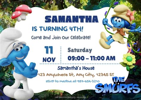 18 The Smurfs Canva Birthday Invitation Templates Artofit