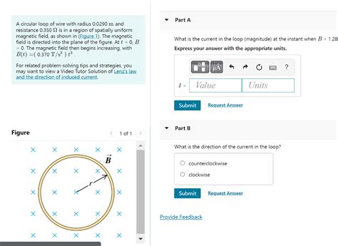 Solved A Circular Loop Of Wire With Radius M And Part Chegg