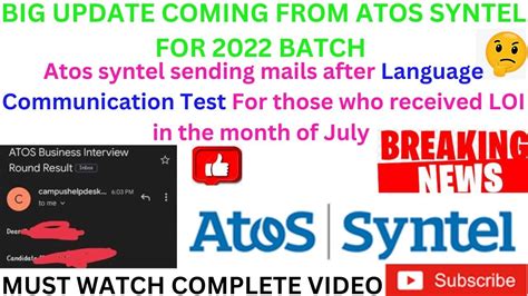 Big Update Coming From Atos Syntel For 2022 Batch Atos Syntel