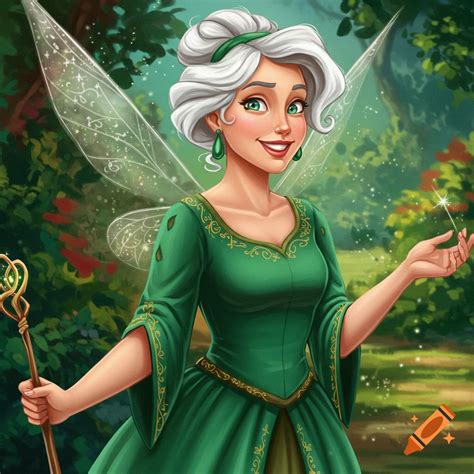 A Blonde Fairy In A Sparkly Green Dress With Wings On Craiyon