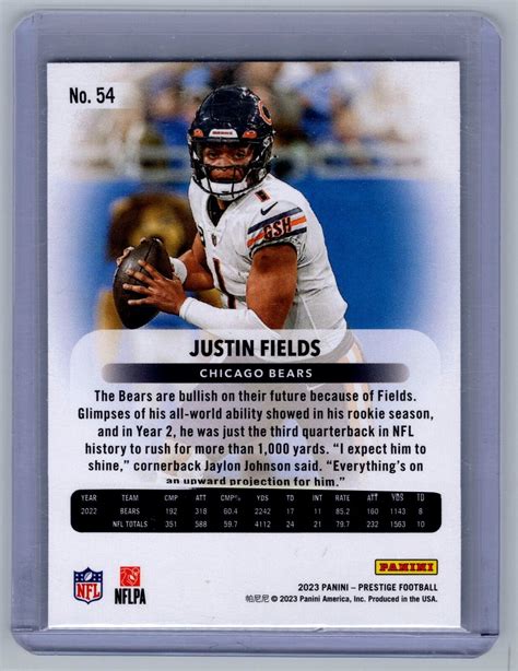 Panini Prestige Xtra Points Hyper Justin Fields For Sale