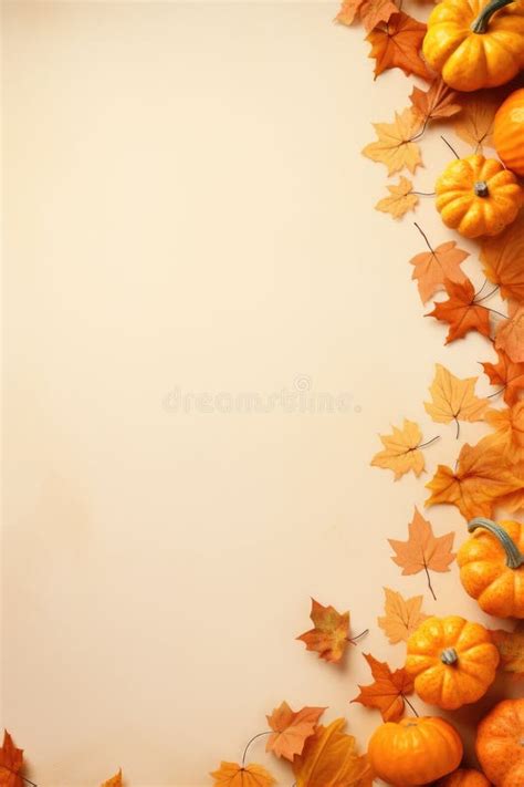 Happy Thanksgiving Halloween Pumpkins Autumn Leaves Background Stock