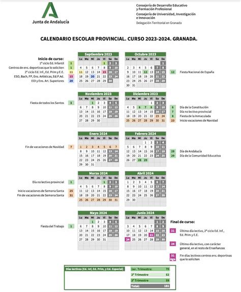 Calendario Escolar Granada Para El Curso 2024 2025 Educaciondivertida