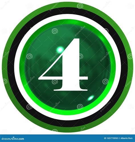 Number Four Over Bright Sphere With Circles Stock Photo Image Of