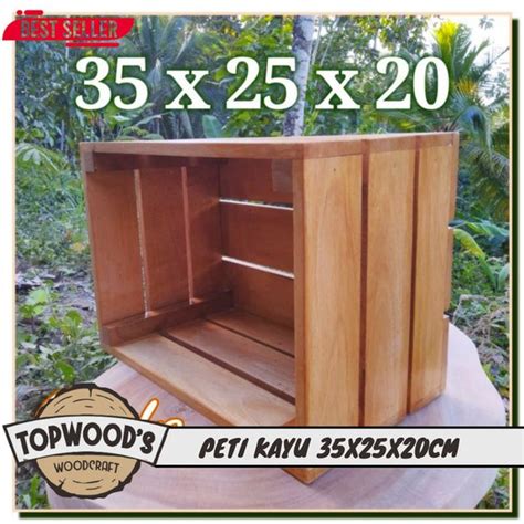 Jual Topwood Wooden Crate 35x25x20 Wood Box Peti Kayu Kotak Kayu