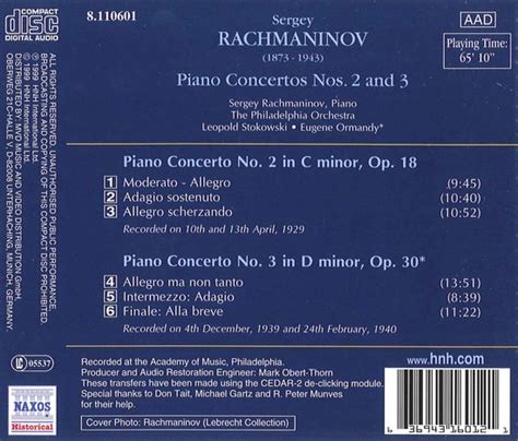 Sergei Rachmaninov Rachmaninov Piano Concertos Nos 2 3 CD