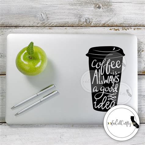 Coffee Vinyl Decal Coffee Laptop Decal Laptop Sticker Etsy