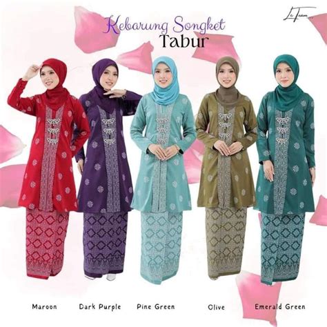 Baju Kebarung Songket Tabur Kebaya Labuh Moden Shopee Malaysia