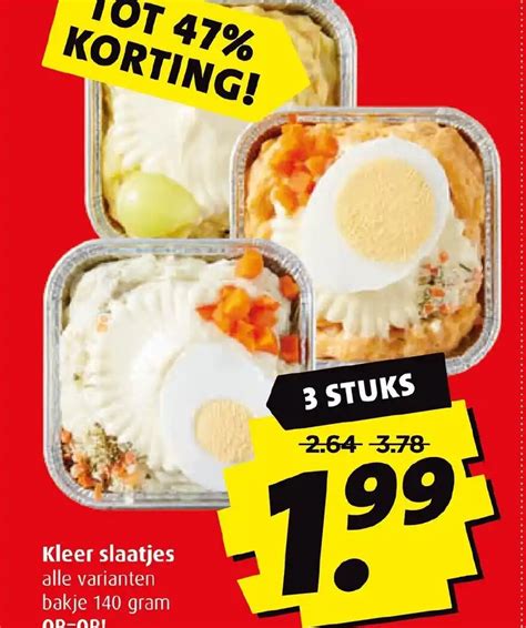 Kleer Slaatjes Alle Varianten Bakje Gram Aanbieding Bij Boni