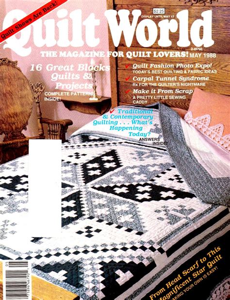 1988 May Quilt World Magazine Star Quilt Duvet Tulips Dutch Girl Sewing Caddy Ebay