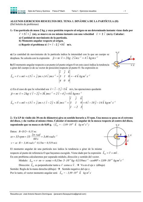 Pdf Algunos Ejercicios Resueltos Del Tema 1 Fqiespmesfisica2bacht1dinamicaii