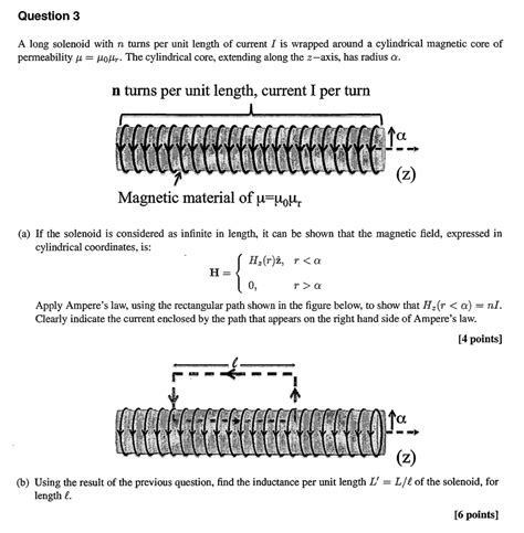 Solved Question 3 A Long Solenoid With N Turns Per Unit Chegg