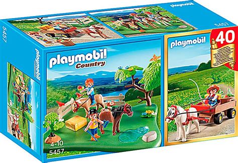 PLAYMOBIL 5457 Country Ponykoppel Ponywagen Jubiläums Set