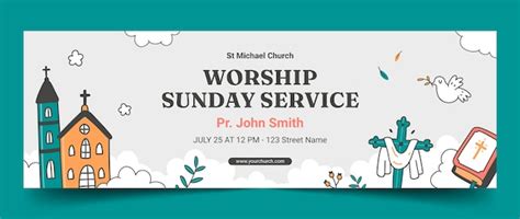 Free Vector Hand Drawn Church Prayer Twitter Header