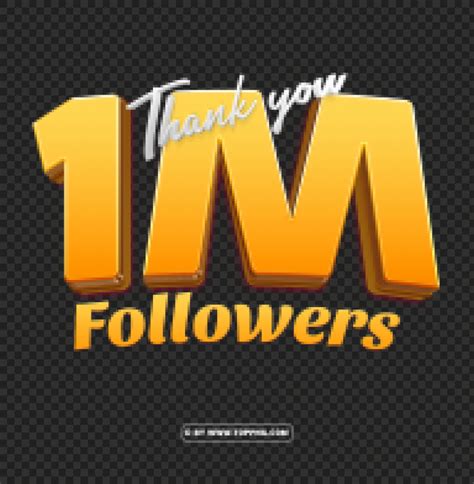 3d Gold 5 Million Followers Thank You Png File Hd TOPpng