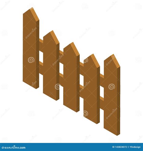 Garden Fence Icon Isometric Style Stock Vector Illustration Of