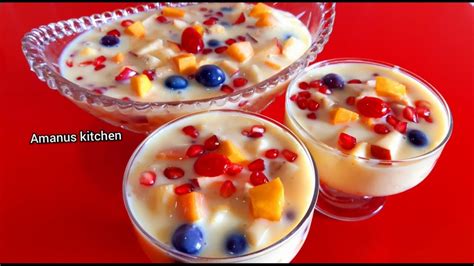 Fruits Salad With Custard Recipefruit Custard Recipehealthy Dessert