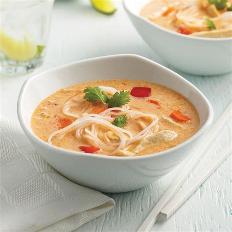 Soupe thaïe au poulet à la mijoteuse Les recettes de Caty