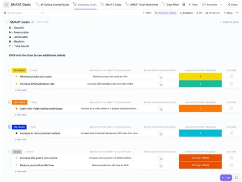 excel Word 및 ClickUp의 11가지 무료 OKR 템플릿