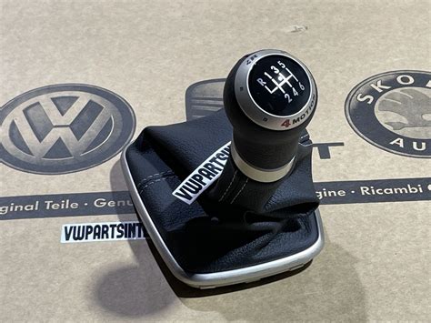 VW Golf MK4 R32 4Motion Gear Knob With White Stitched Black Leather