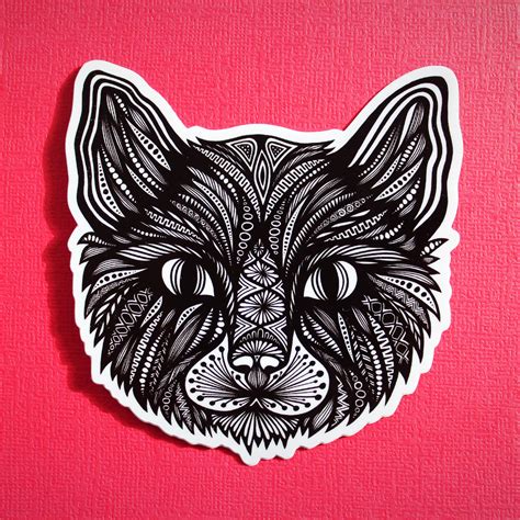 Cat Head Sticker WATERPROOF | Etsy