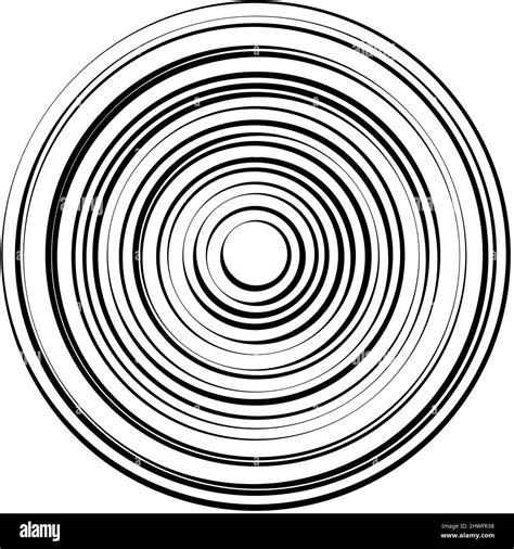 Concentric Radial Radiating Circles Rings Stock Vector