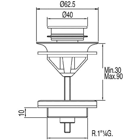 Válvula de desagüe Click Clack Simple Rapid para lavabo 162840