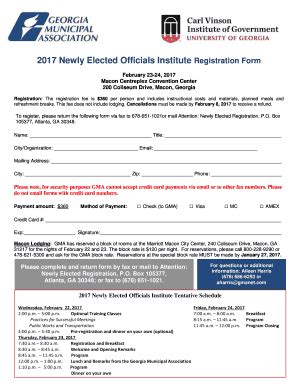 Fillable Online Newly Elected Officials Institute Registration