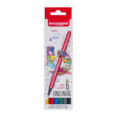 Bruynzeel Fineliners Basic Colours Set Van Be Creative Shop