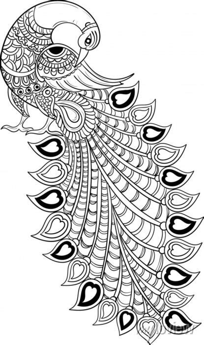 Black And White Peacock Design