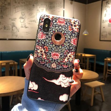 Funda Con Relieve De Flores D Para M Vil Carcasa Suave Para Xiaomi Mi