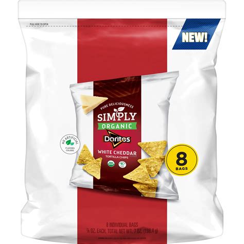 Simply Organic Doritos White Cheddar Flavored Tortilla Chips 0875 Oz